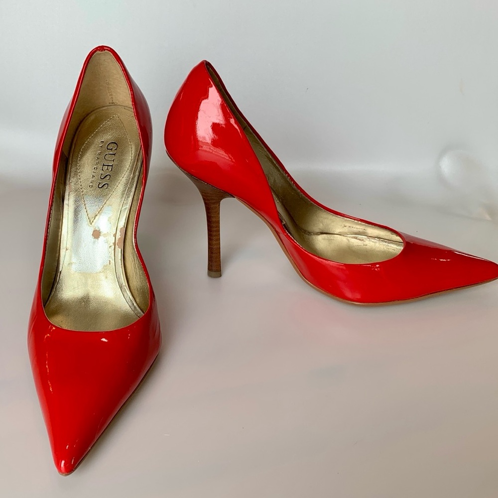 GUESS Women's Red Patent Leather Heels